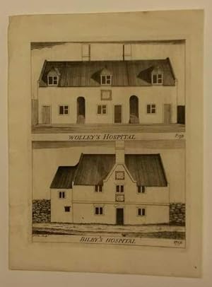 Wolley's Hospital, Bilby's Hospital, Nottingham, 1790 Antique Print