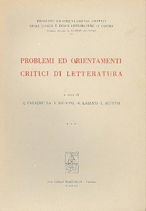 Problemi ed orientamenti critici di letteratura