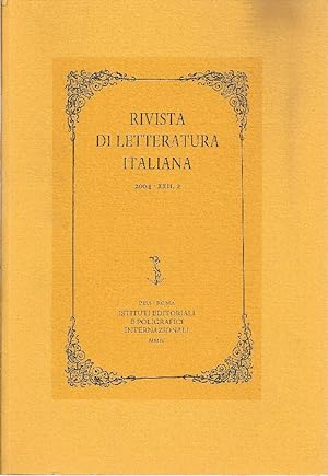 Rivista di letteratura Italiana diretta da Giorgio Baroni e Michele Dell&#39;Acqua