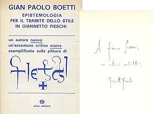 Bild des Verkufers fr Epistemologia per il tramite dello stile in Giannetto Fieschi zum Verkauf von Studio Bibliografico Marini