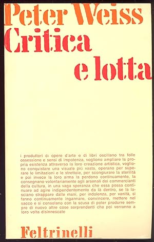 Bild des Verkufers fr Critica e lotta zum Verkauf von Studio Bibliografico Marini