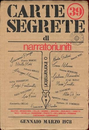 Imagen del vendedor de Carte Segrete. Gennaio - Marzo 1978, n. 39 a la venta por Studio Bibliografico Marini
