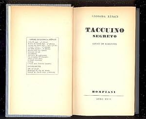 Bild des Verkufers fr Taccuino segreto (Quasi un romanzo) zum Verkauf von Studio Bibliografico Marini