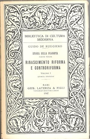 Imagen del vendedor de Rinascimento, Riforma e Controriforma. Volume I a la venta por Studio Bibliografico Marini