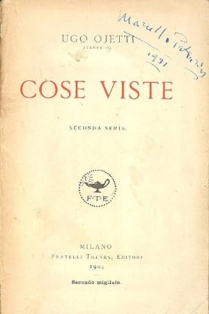 Bild des Verkufers fr Cose viste (Seconda serie, 1923 - 1924) zum Verkauf von Studio Bibliografico Marini