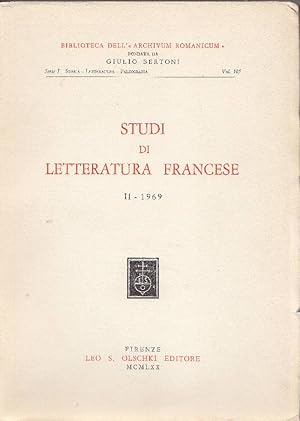 Bild des Verkufers fr Studi di letteratura francese II - 1969 zum Verkauf von Studio Bibliografico Marini