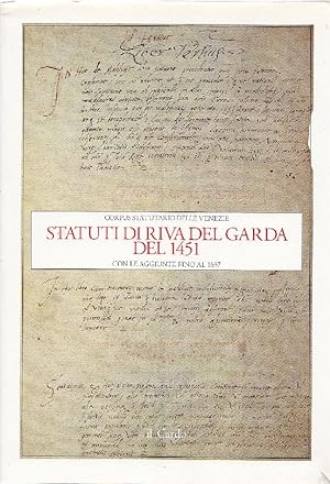 Bild des Verkufers fr Statuti di Riva del Garda del 1451 zum Verkauf von Studio Bibliografico Marini