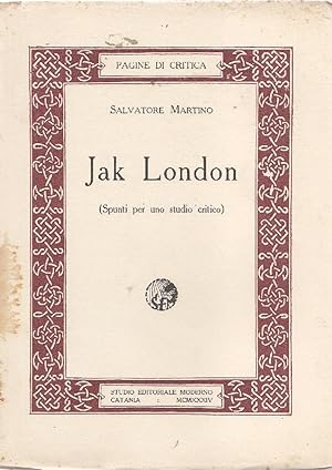 Image du vendeur pour Jack London mis en vente par Studio Bibliografico Marini