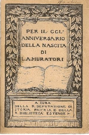 Bild des Verkufers fr Per il CCL anniversario della nascita di L.A. Muratori zum Verkauf von Studio Bibliografico Marini