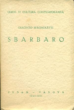Imagen del vendedor de Sbarbaro a la venta por Studio Bibliografico Marini