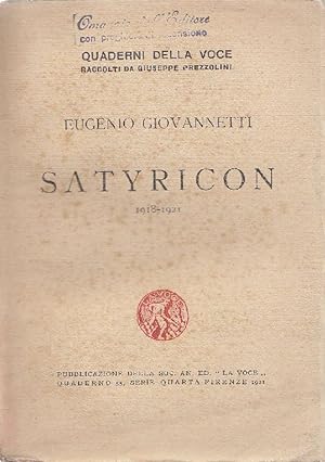 Bild des Verkufers fr Satyricon 1918-1921 zum Verkauf von Studio Bibliografico Marini