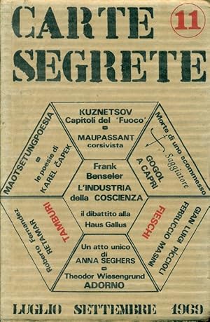 Imagen del vendedor de Carte Segrete. Anno III, Luglio-Settembre 1969, N. 11 a la venta por Studio Bibliografico Marini