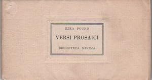 Seller image for Versi prosaici for sale by Studio Bibliografico Marini