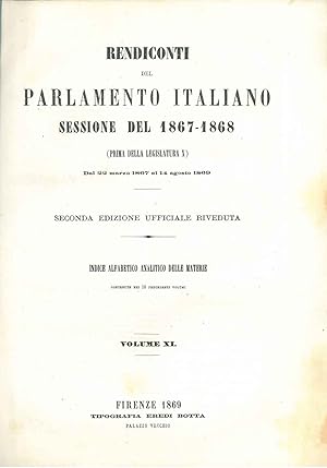 Rendiconti del parlamento italiano. Sessione del 1867 - 1868. Indice alfabetico analitico delle m...