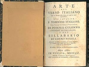 Arte del verso italiano con le tavole delle rime di tutte le sorti copiosissime, del cavalier F. ...