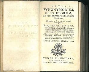Novus synonymorum, epithetorum, et phrasium poeticarum Thesaurus, recognitus, & à plurimis mendis...