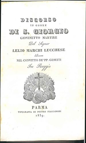 Discorso in onore di S. Giorgio giovinetto martire