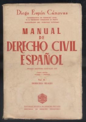 Bild des Verkufers fr MANUAL DE DERECHO CIVIL ESPAOL. VOL. II. DERECHOS REALES. zum Verkauf von Librera Raimundo