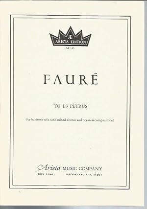 Image du vendeur pour Tu Es Petrus, for baritone solo with mixed chorus and organ accompaniment mis en vente par Bookfeathers, LLC