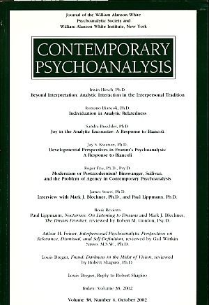 Bild des Verkufers fr Contemporary Psychoanalysis, Volume 38, Number 4 October 2002 zum Verkauf von Fundus-Online GbR Borkert Schwarz Zerfa