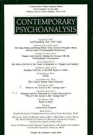 Bild des Verkufers fr Contemporary Psychoanalysis, Volume 38, Number 3 July 2002 zum Verkauf von Fundus-Online GbR Borkert Schwarz Zerfa