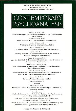Bild des Verkufers fr Contemporary Psychoanalysis, Volume 38, Number 2 April 2002 zum Verkauf von Fundus-Online GbR Borkert Schwarz Zerfa