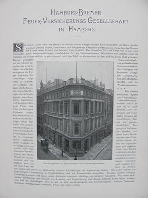 Hamburg-Bremer Feuer-Versicherungs-Gesellschaft in Hamburg. Aus: Julius Eckstein (Hrsg.): Histori...