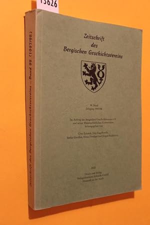 Image du vendeur pour Zeitschrift des Bergischen Geschichtsvereins (ZBGV). 98. Band. 1997/98 mis en vente par Antiquariat Tintentraum