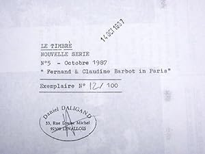 Seller image for Le Timbr - Nouvelle Serie - No. 5 - Octobre 1987: Fernand & Claudine Barbot in Paris / Paris 6th September 1987 - Fernand & Claudine Barbot were in France for sale by Verlag IL Kunst, Literatur & Antiquariat