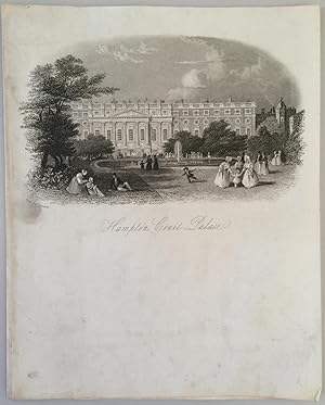 Engraved letter sheet: Hampton Court Palace