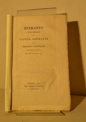 Seller image for Estratto delle esperienze della catena aspirante for sale by AU SOLEIL D'OR Studio Bibliografico