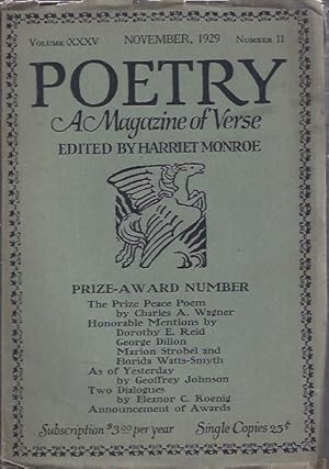 Seller image for Poetry, a Magazine of Verse November, 1929 : Prize-Award Number for sale by The Ridge Books