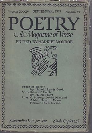 Seller image for Poetry, a Magazine of Verse September, 1929 for sale by The Ridge Books