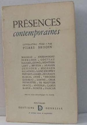 Immagine del venditore per Prsences contemporaines littrature - tome I venduto da crealivres