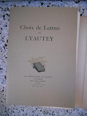 Image du vendeur pour Choix de lettres de Lyautey mis en vente par Frederic Delbos