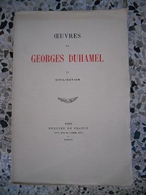 Image du vendeur pour Oeuvres de Georges Duhamen - Tome II - Civilisation mis en vente par Frederic Delbos