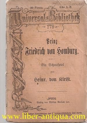 Bild des Verkufers fr Prinz Friedrich von Homburg: Schauspiel; Universalbibliothek Nr. 178 zum Verkauf von Antiquariat Liber Antiqua