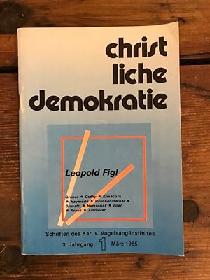 Seller image for Christliche Demokratie - Schriften des Karl von Vogelsang-Insitutes, 3. Jahrgang, 1 Mrz 1985 for sale by Antiquariat Liber Antiqua