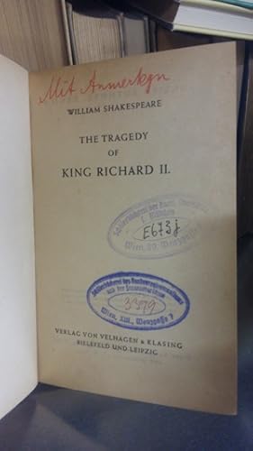 The Tragedy of King Richard II.