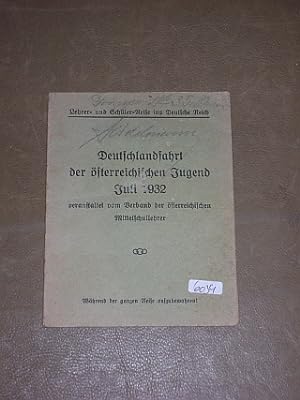 Deutschlandfahrt der österreichischen Jugend Juli 1932 veranstaltet vom Verband der österreichisc...