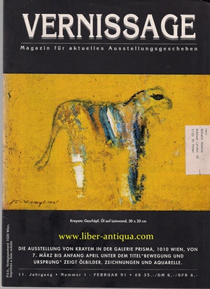 Bild des Verkufers fr Vernissage 1/1991 - Magazin fr aktuelles Ausstellungsgeschehen, zum Verkauf von Antiquariat Liber Antiqua
