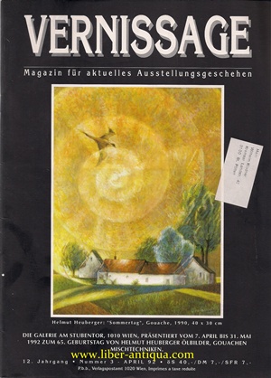 Bild des Verkufers fr Vernissage 3/1992 - Magazin fr aktuelles Ausstellungsgeschehen, zum Verkauf von Antiquariat Liber Antiqua