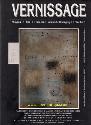 Bild des Verkufers fr Vernissage 9/1994 - Magazin fr aktuelles Ausstellungsgeschehen, zum Verkauf von Antiquariat Liber Antiqua
