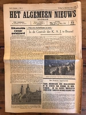 Het Algemeen Nieuws, Zondag 2 en Maandag 3 Juni 1940, Eerste jaargang - Nr. 8