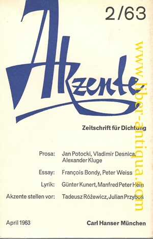 Akzente - Zeitschrift für Dichtung 2/63