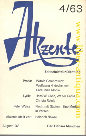 Akzente - Zeitschrift für Dichtung 4/63