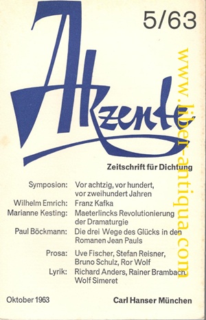 Akzente - Zeitschrift für Dichtung 5/63