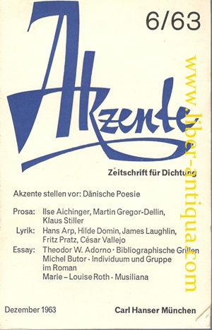 Akzente - Zeitschrift für Dichtung 6/63