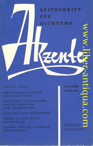 Akzente - Zeitschrift für Dichtung 1/60