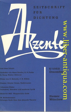 Akzente - Zeitschrift für Dichtung 6/60